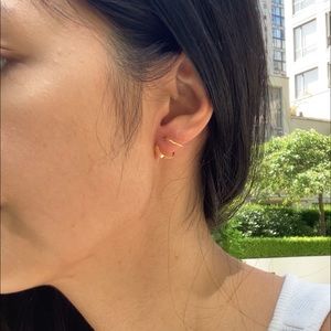 100% 18k gold vermeil
 Faux Double mini earrings